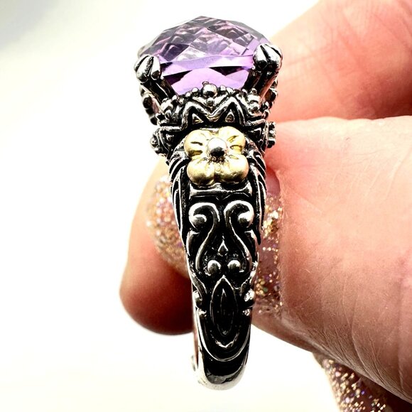 Barbara Bixby Womens Ring Sterling Silver 18K Gold Size 11 Amethyst - Picture 4 of 5